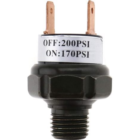 pressostato idraulico 12V, in metallo, 170-200 PSI, filettatura 1/4 NPT, per compressore d'aria (1/5)