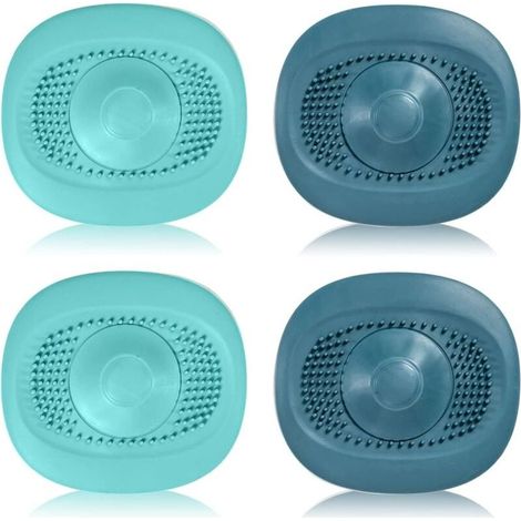 ramasse Cheveux Douche, Bouchon evier Cuisine, 4 filtres dévier en Silicone Souple à Forte adsorption, Peuvent appuyer sur Vortex pour accélérer Le Filtre à Cheveux de Drainage (1/5)