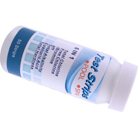 Bandelettes de test d'eau (pH, dureté totale) pour piscine, aquarium et bassin (6 en 1) (1/5)