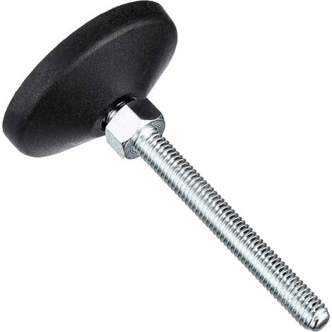 Pieds réglables M6 - Lot de 4 - Acier galvanisé et polyamide - Charge maximale : 100 kg - Nivellement des sols irréguliers - 50 mm Noir (1/3)