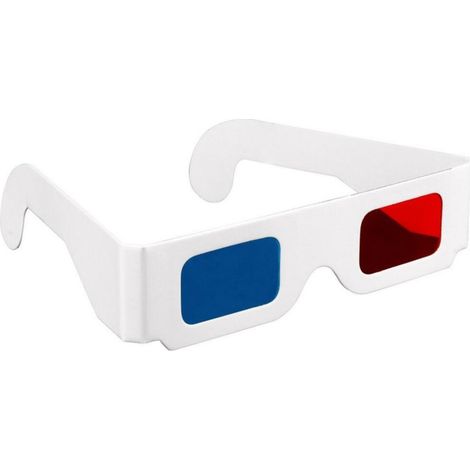 Lot de 100 lunettes 3D en carton rouge et cyan anaglyphe, lunettes blanches pour la vision 3D