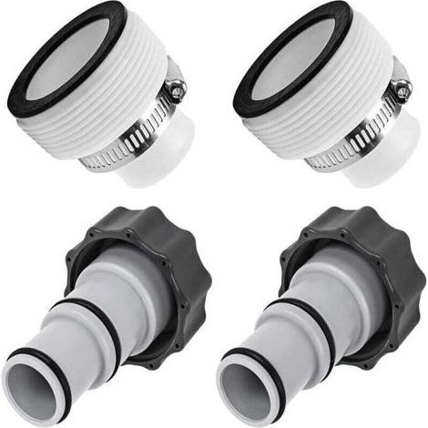 Adaptateur de tuyau de piscine, 2 paires d'adaptateurs de rechange pour piscine, raccord de tuyau compatible pompe, pour tuyaux de 32 mm, 1,5" et 1,25" (1/4)