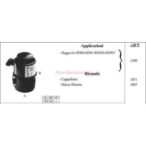 Filtro olio RUGGERINI per motocoltivatore RD80 RD81 RD850 901 1190