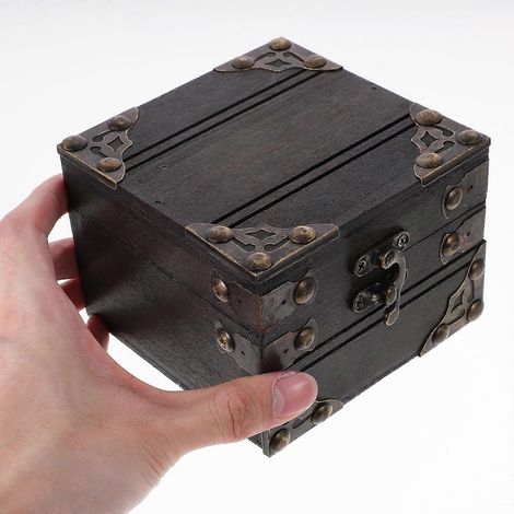 Boîte à souvenirs compatible avec un couvercle à charnière, finition bois gris. (1/4)