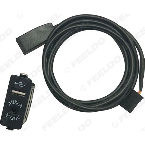 Câble AUX compatible avec les BMW Série 3 et BMW E46, doté d'une interface d'entrée audio USB et d'un adaptateur AUX.