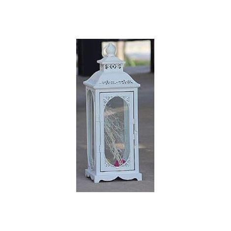 35cm Candle Lantern, Funeral Lantern, Metal Funeral Lantern, Outdoor Garden Lantern for Candles, Garden, Patio, Party, White (1/5)