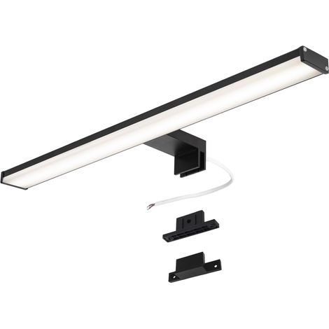 Black LED Bathroom Mirror Light – 4000K Neutral White – IP44 – Aluminium and Polycarbonate Brackets – Installation on Mirror, Wall or Furniture (50cm 12W) (1/5)
