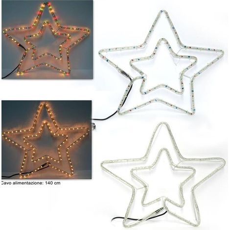 Stella luminosa da parete  luci multicolor o bianco caldo decorazioni natale da  esterno o interno balcone capanna presepe - colorigenerali: MULTICOLOR (1/5)