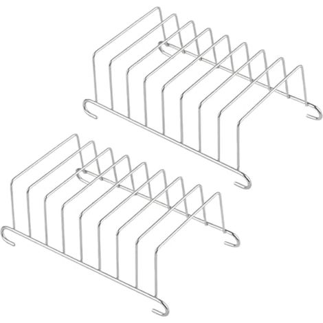 2 pièces Porte-grilles en Acier Inoxydable pour friteuse à air Chaud et friteuse sans Huile, Porte-grilles avec Espace pour 8 tranches de Pain, Polyvalent pour Une Utilisation Domestique (1/4)