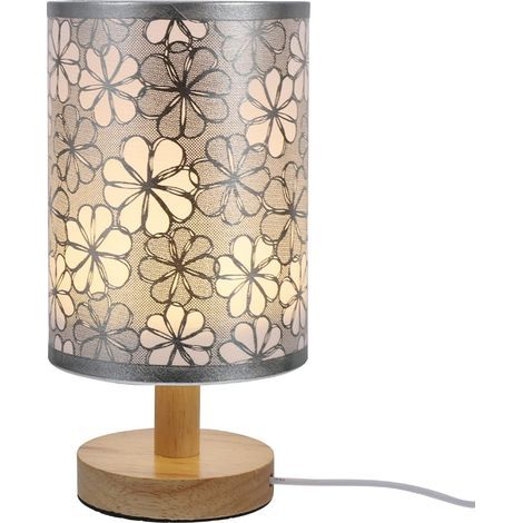 Lampes LED en bois pour table de chevet, tissu, chambre en bois, petite table de chevet et intensité variable, abat-jour de bureau, salon de nuit, vintage (1/5)