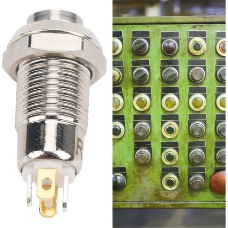 Interrupteur à bouton-poussoir métallique de 8 mm avec témoin lumineux, interrupteur momentané étanche, bouton de démarrage, jaune 3 V (1/5)