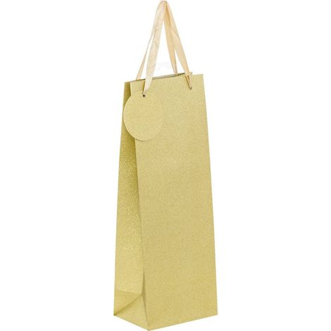 Sacchetto regalo per bottiglie glitterate, oro - Atmosphera créateur d'intérieur