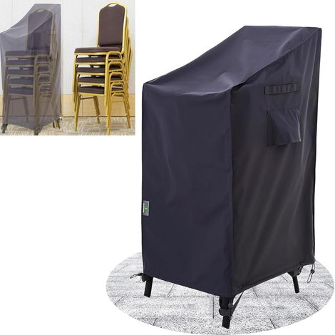 1 Housse De Chaise Imperméable, Résistante Aux UV, Pour Chaise Empilable À Dossier Haut, Extérieur (1/5)