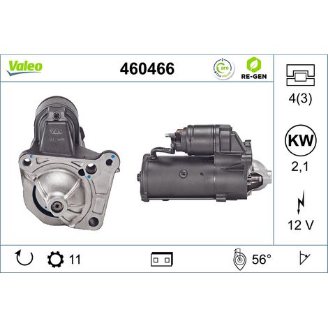 Démarreur VALEO 460466 NISSAN 1202205 31100-67J00 3110067J00 4411195 4414332