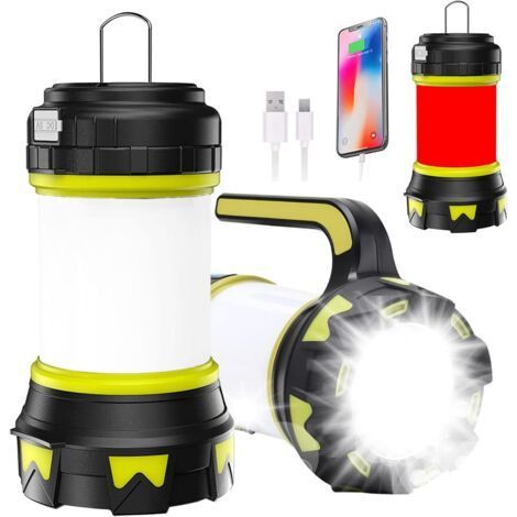 Lanterne portative rechargeable 1000 lumens – Batterie 4000mAh – Étanche IPX4 – 6 modes d'éclairage – Recharge USB (1/5)