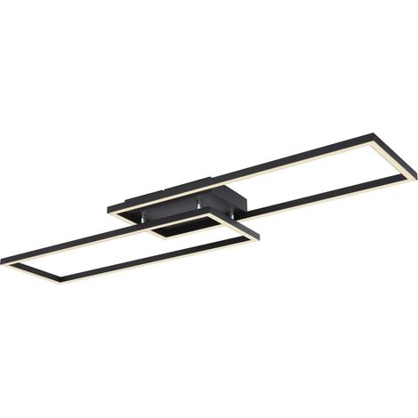 Plafonnier semi-encastré à LED intégré, noir mat, 2 LED 3 000-6 500 K