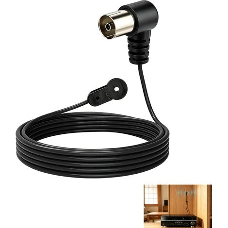 Antenne Radio FM Intérieure, Antenne FM Dipôle 75 Ohms pour Chaîne Stéréo, Tuner HiFi, Amplificateur et Récepteur, Antenne FM Câble Flexible, Plug and Play, Réception Radio Améliorée Système Audio (1/5)