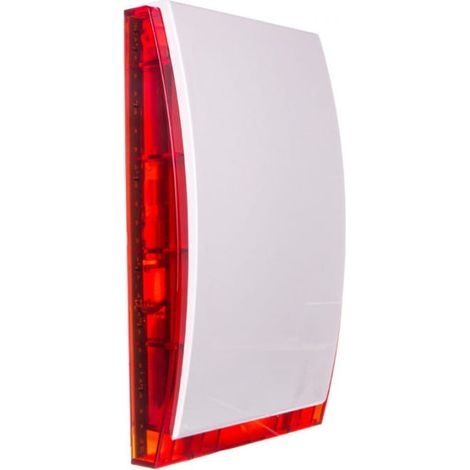Dispositivo de señalización óptica y acústica para exteriores, con luz LED roja, batería y cubierta metálica SP-4006 R