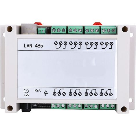 RJ45 TCP/IP-Fernsteuerungsmodul, 8 Relais, 250 V AC, 10 A (Weiß)