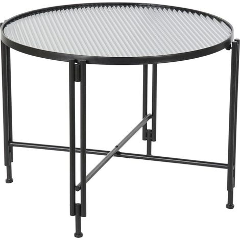 Table basse élégance métal noir et verre pour salon moderne - Noir métal raffiné (1/3)