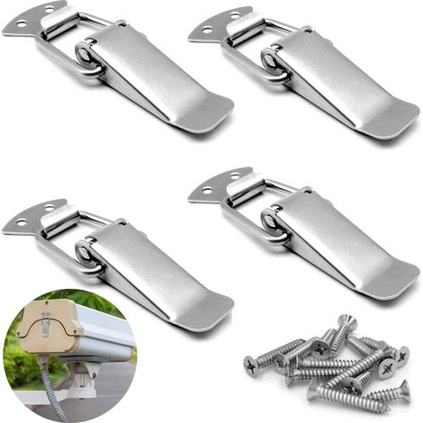 Verrou De Tension - Acier Inoxydable - Pour Boîtes Coffres Tiroirs Armoires Malles - Lot De 4 Avec Vis (1/5)