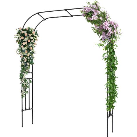 Arche de Jardin pour Plantes Grimpantes, 240x180x40cm,Arceau Métallique pour Rosiers, Tonnelle Décorative Extérieure, Résistante à la Rouille et à la Décoloration, Décoration de Fête (1/5)