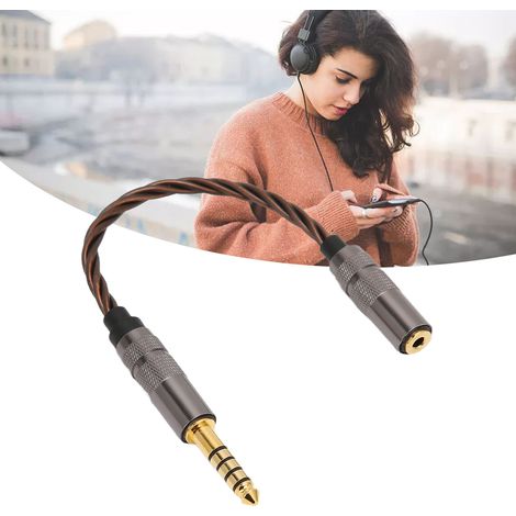 Câble d'adaptateur audio 4.4mm mâle vers 2.5mm femelle doré pour casques et enceintes (1/5)