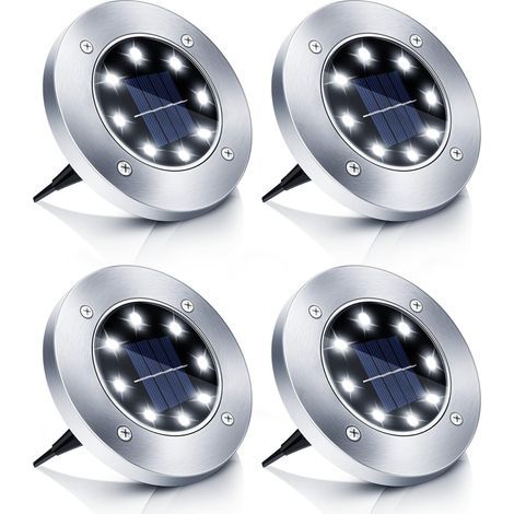 Lampe solaire de sol à 12 LED pour jardin extérieur, étanche IP65, blanc froid (1/5)