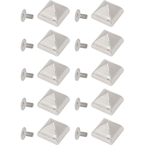 Lot de 20 rivets à vis carrés en alliage de zinc 15 mm avec vis pour travaux manuels en cuir, ceintures, sacs, chaussures, vêtements, colliers pour animaux de compagnie, style punk, réparation (1/5)