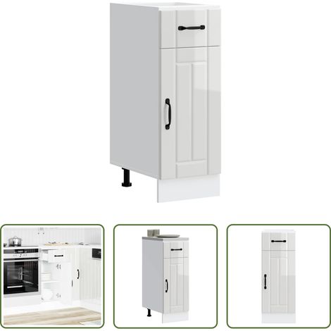 vidaXL Holzwerkstoff - Küchen-Unterschrank Lucca Hochglanz-Weiß Holzwerkstoff (1/5)