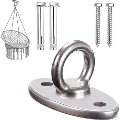Crochet de plafond robuste, support pour sac de frappe, crochet de plafond, crochet pivotant M8, crochet de plafond en acier inoxydable, pour poutres en bois (1/4)