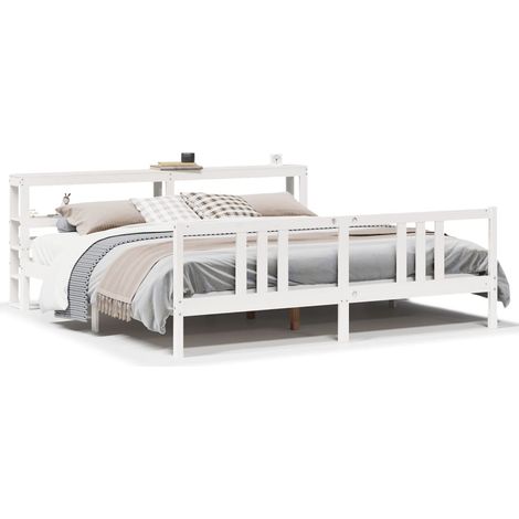 Maison Exclusive - Giroletto con Testiera senza Materasso Bianco 200x200 cm (1/5)