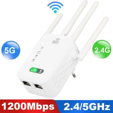 1200M Wireless Repeater Signal Amplifier Repeater Dual-Band Wi-Fi Signal Extender and Enhancer (1/4)