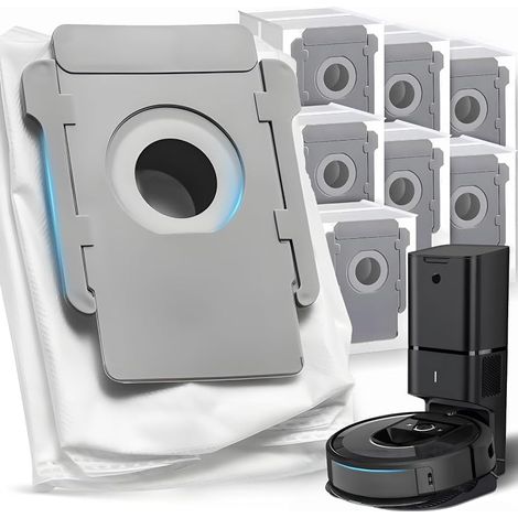 8 Sacs d'Aspirateur compatibles avec iRobot Roomba i3+ i4+ i5+ J5+ I7 j7+ Clean Base Station d'aspiration Pièces de rechange Lot de sacs d'aspirateur de rechange (1/5)