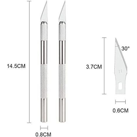 Precision Cutter 2 Scalpel avec 42 lames, Cutter de Précision Couteau pour Découpe de Travail d'art Bricolage, Spéléologie, Sculpture, Diy Sculpture Couteaux de Loisirs (1/4)