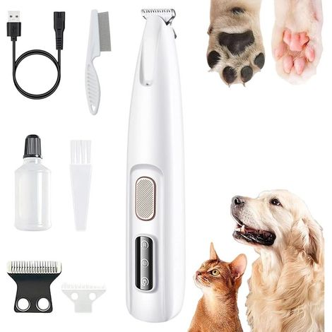 Tondeuse de Toilettage GrosMatou — Douceur & Sécurité, Tondeuse Chat Silencieuse, Rechargeable Par USB, Comprend un Éclairage LED, Compact et Pratique, Étanche (1/5)