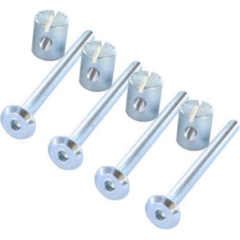 Vis AMEUBLEMENT KIT 4 Boulon (vendu avec Ecrou) Cylindrique M6X80 Acier zingué-10 pièces