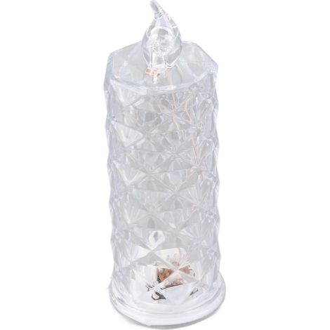 Bougie lumineuse romantique décorative, veilleuse sans fil pour dortoir étudiant, lampe de nuit à piles (2xAA, sans base) (1/5)