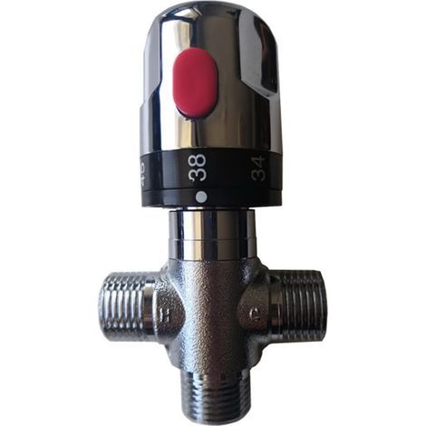 Robinet thermostatique chauffe-eau solaire vanne thermostatique DN15-1pcs-chromage (1/5)