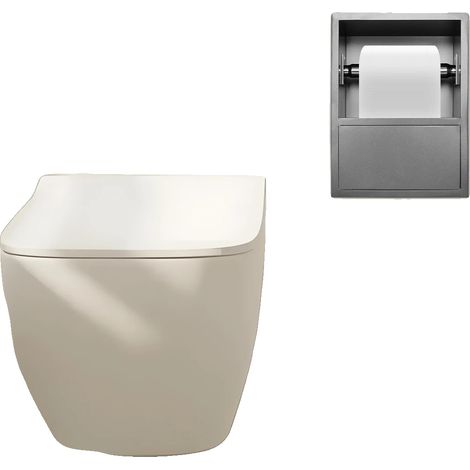 Distributeur de papier toilette, mural, en acier inoxydable durable, Gris (1/2)