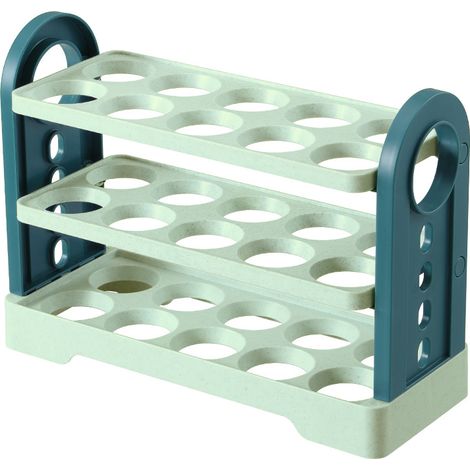 Boîte à œufs double face, étagère à œufs multicouches, boîte à œufs pour réfrigérateur, 30 compartiments, grande capacité, vert clair (1/5)