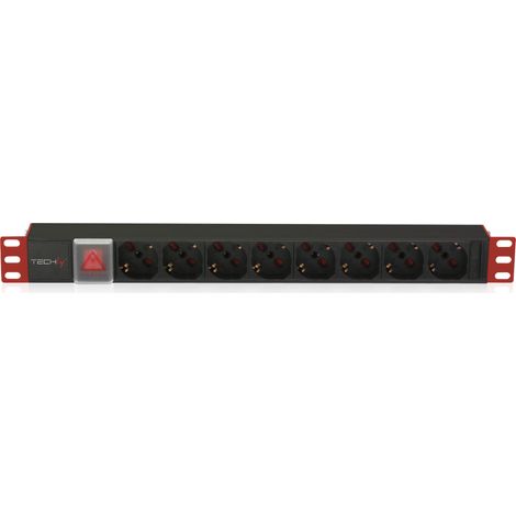 Techly Professional Multipresa per rack 19'' 8 posti con interruttore e spina C20 (1/5)
