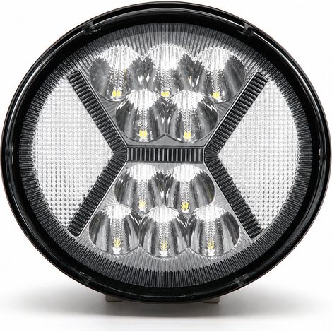 Phare de Travail LED Rond 39 LED avec Lumière Blanche et Anneau Bleu pour Voiture, Moto et Chariot Élévateur (1/5)