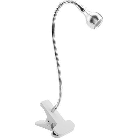Wiederaufladbare USB-LED-Schreibtischlampe, zum Anklemmen, silbernes Nachtlicht zum Lesen zu Hause, zum Lernen, 3 warme Lichtmodi, kompakt und tragbar. (1/5)