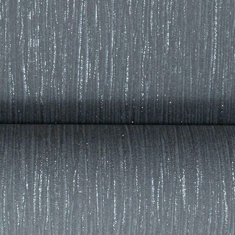 Grandeco Plain Black Charcoal Crystal Metallic Glitter Textured Vinyl Wallpaper