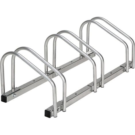 Sistema supporto portabici griglia inclinabile 3 bici garage pratico a terra o a parete acciaio 3408208