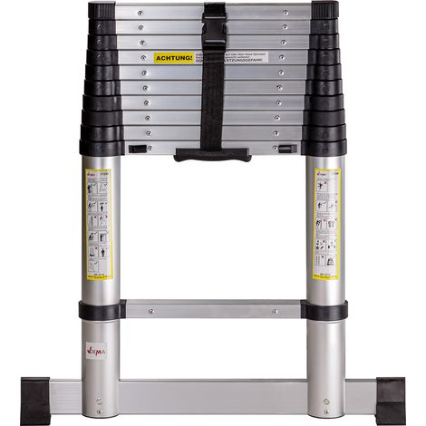 Teleskopleiter Trittleiter 3,20m max. belastbar 150 kg Steigungsmaß max. 30cm (1/5)