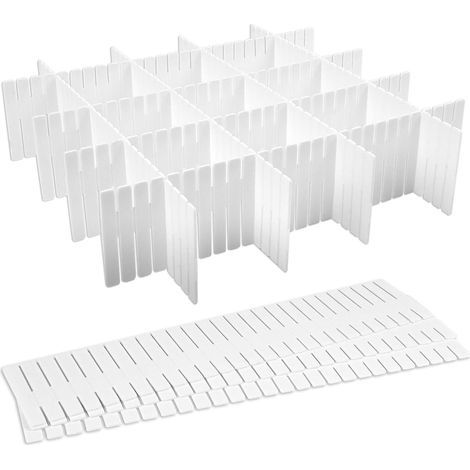 Organizador de cajón ajustable, 8 compartimentos regulables, caja de almacenamiento multifuncional de plástico para ropa interior, calcetines, cosméticos y material de oficina (1/5)