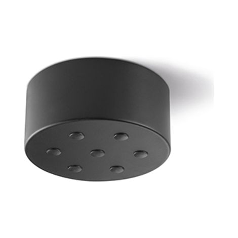 Rosone Multicavo 7 Fori In Metallo Nero Opaco D12Cm