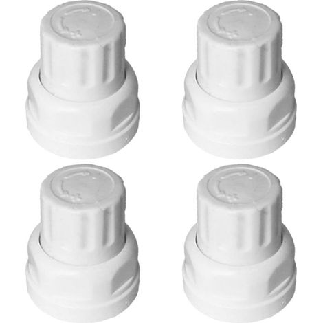 Lot de 4 bouchons de valve de radiateur, interrupteur à volant pour chauffage au sol, filetage M30 x 1,5 - Commutateur automatique de valve de contrôle de la température (court) (1/4)